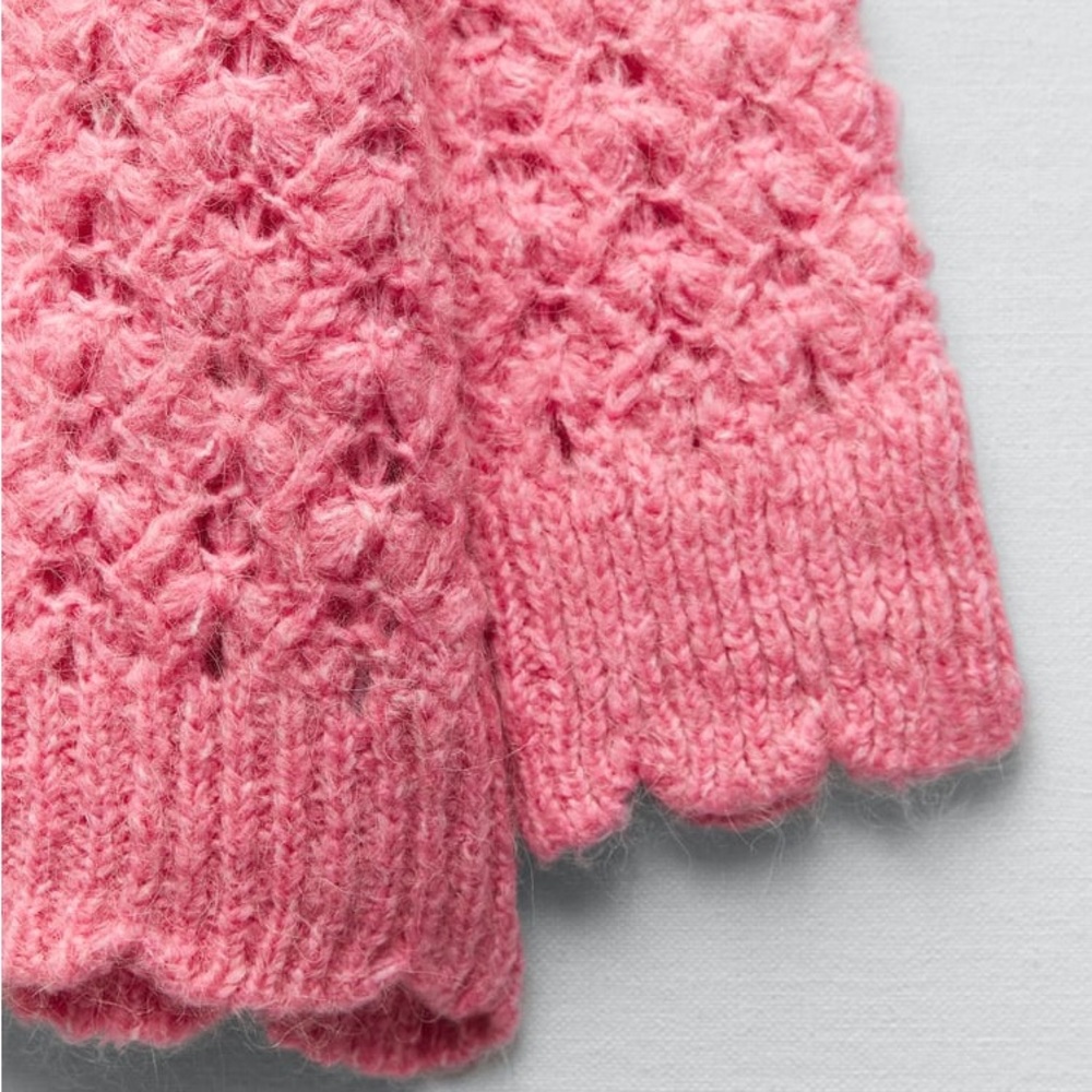 Zara Pink Wool Blend Oversized Sweater - Picture 13 of 15
